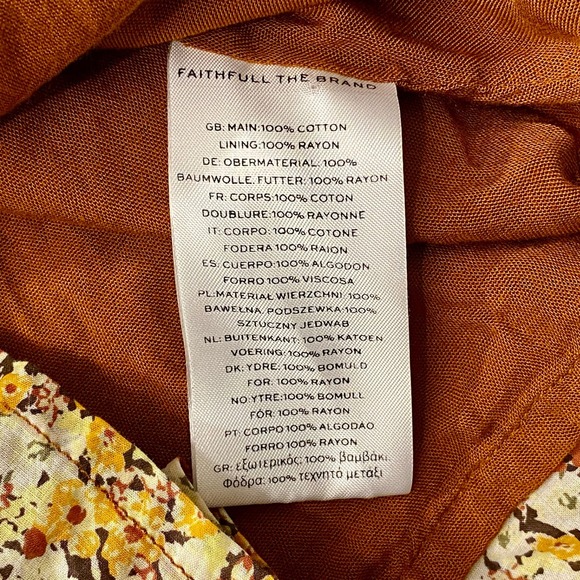 FAITHFULL THE BRAND Viola Edelyn Jennifer Lawrence Floral Mini Babydoll Dress 2 - Picture 7 of 10